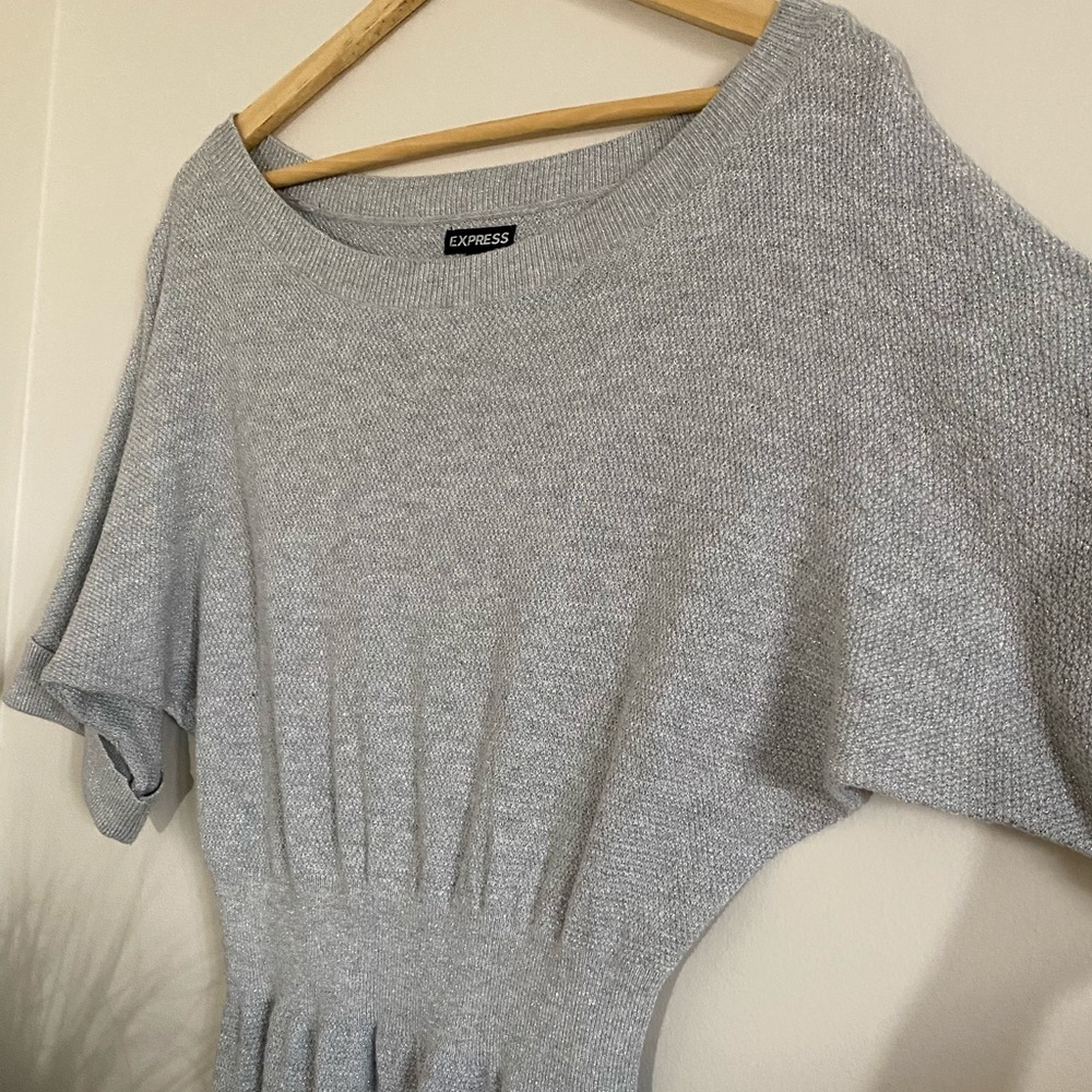 Express silver/grey sweater dress
